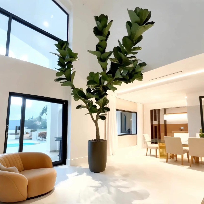 Ficus Lyrata Tree - Kunstplanten Binnenpotplant Kunstboom Fiddle Leaf Vijgenboom