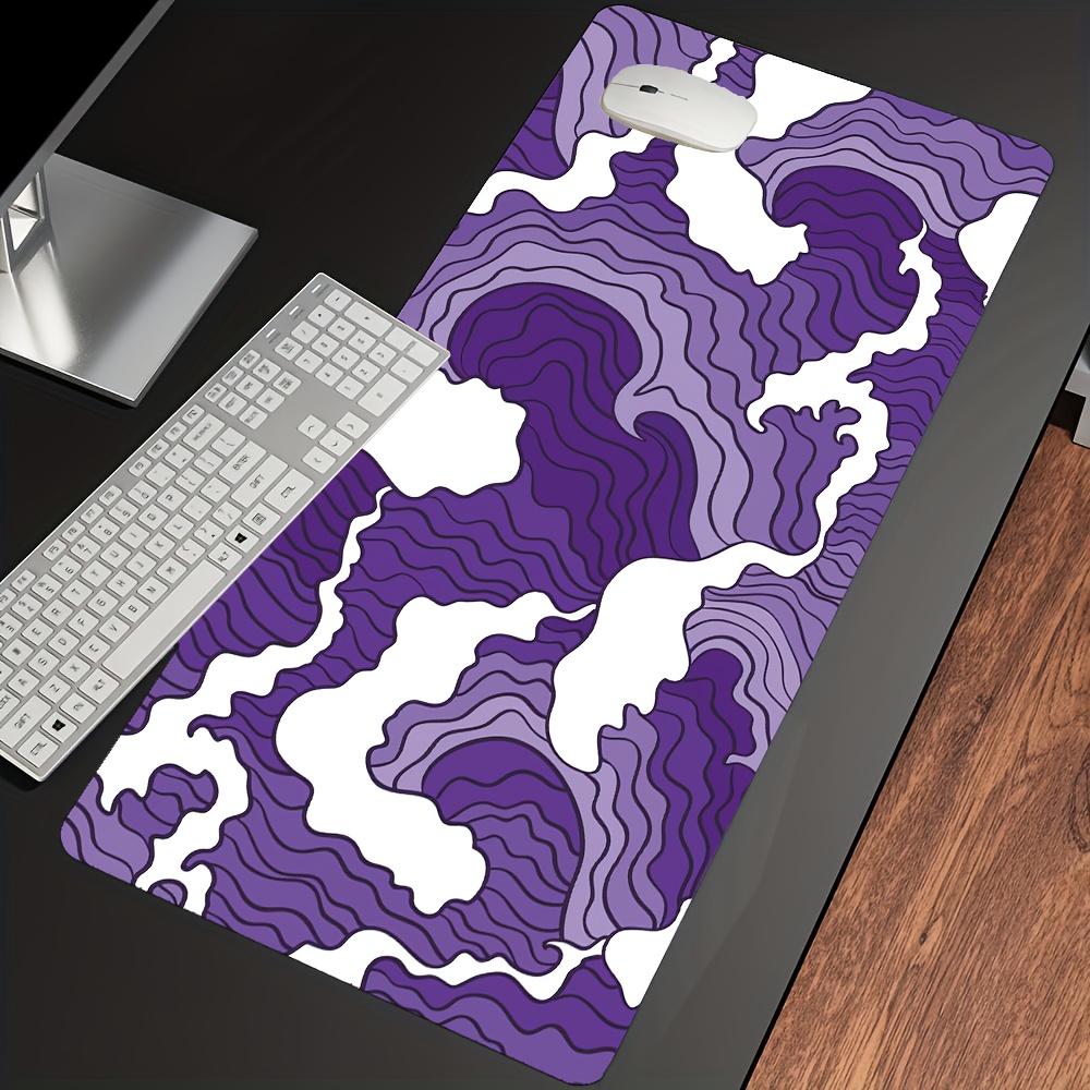 Tradescantia Purple - Paarse en witte golven kunst bureau