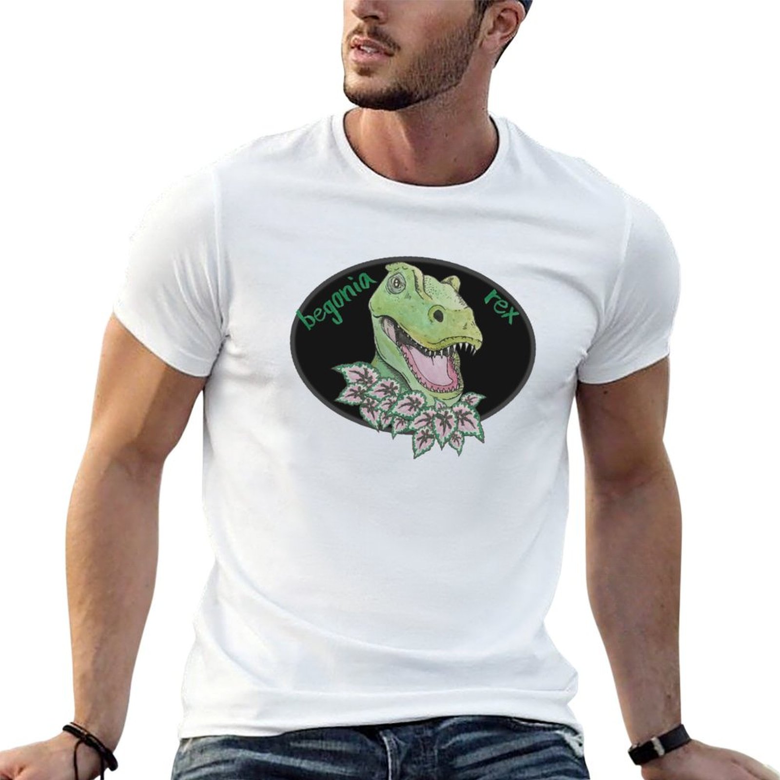 Begonia Rex - T rex begonia T-shirt Basic effen