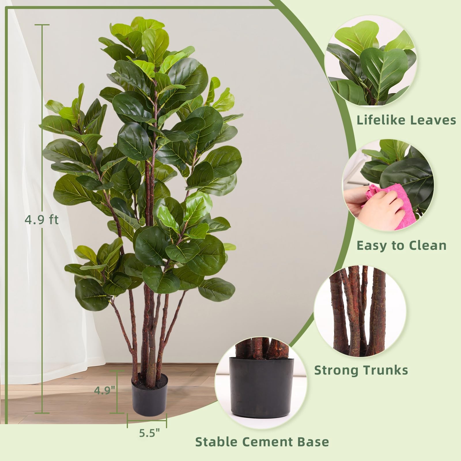 Kunstmatige Ficus Lyrata boom, - Ficus Lyrata Tree recensie en prijs
